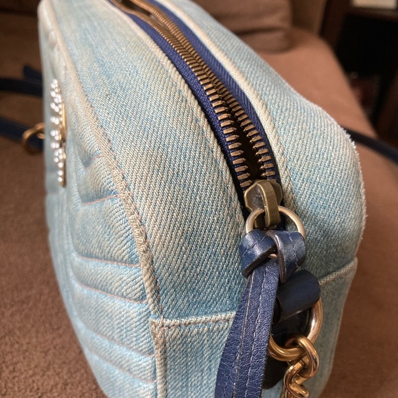 Gucci Denim Matelasse Marmont Small Pearly GG Crossbody - Picture 14 of 15